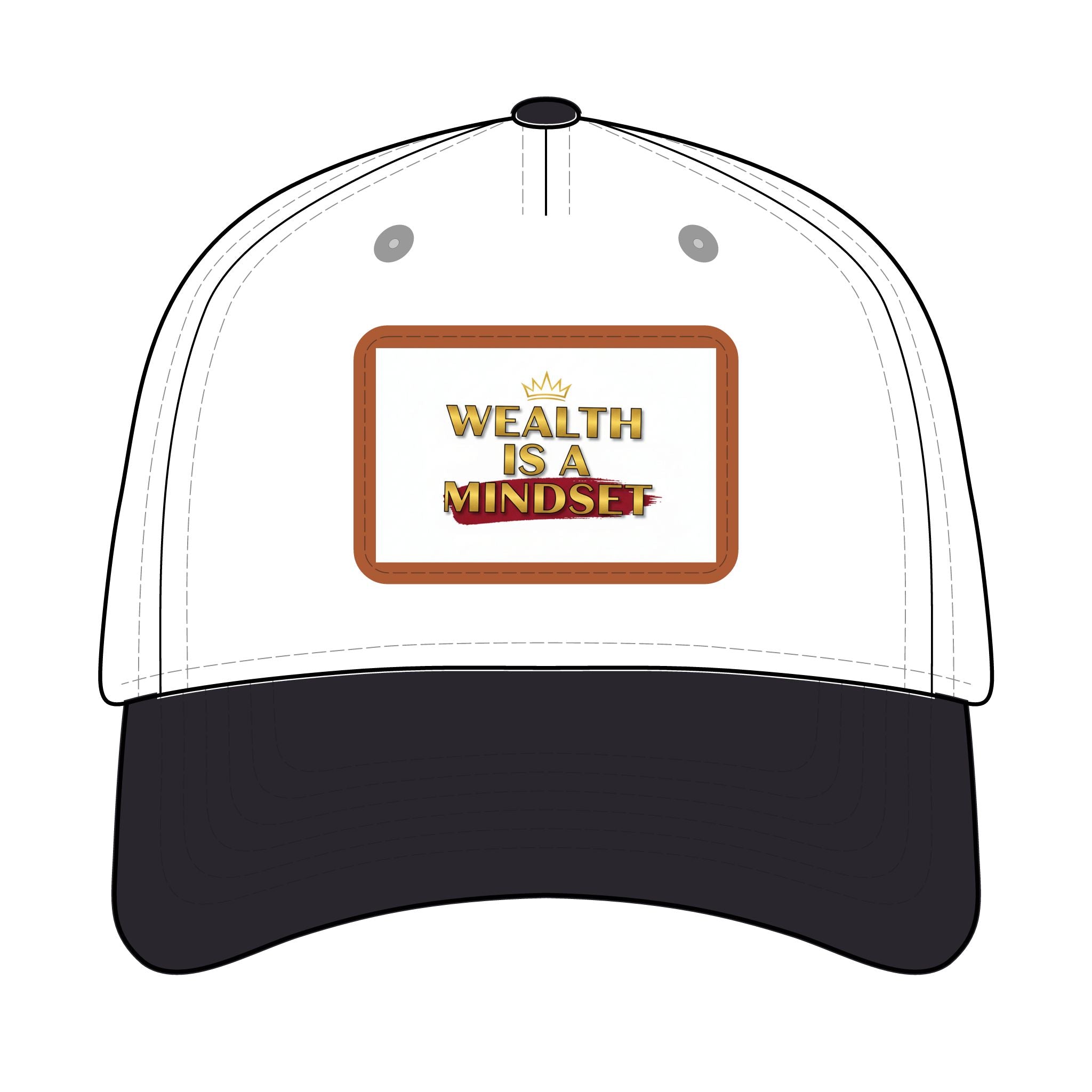 Wealth Is A Mindset Leather Patch Baseball Cap