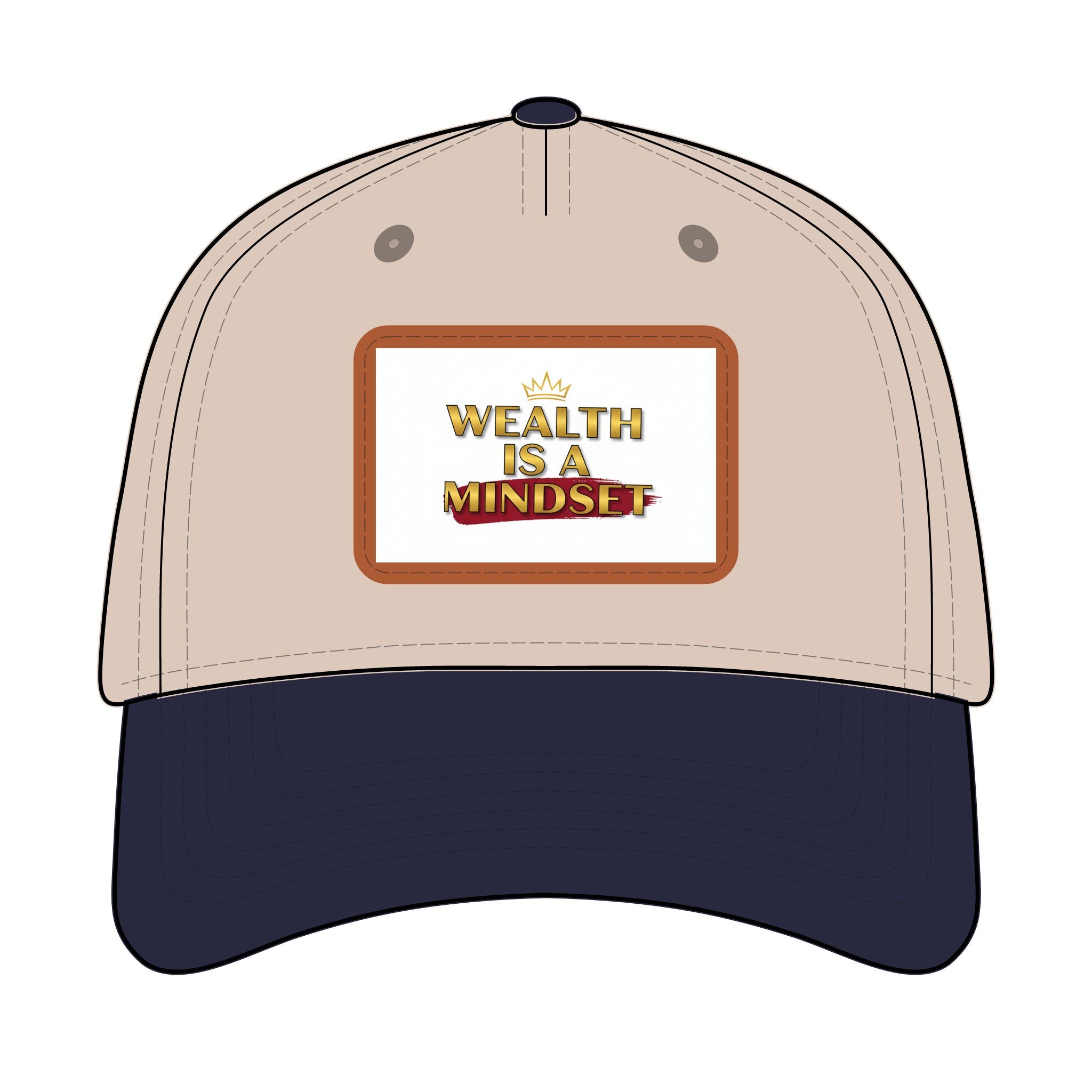 Wealth Is A Mindset Leather Patch Baseball Cap