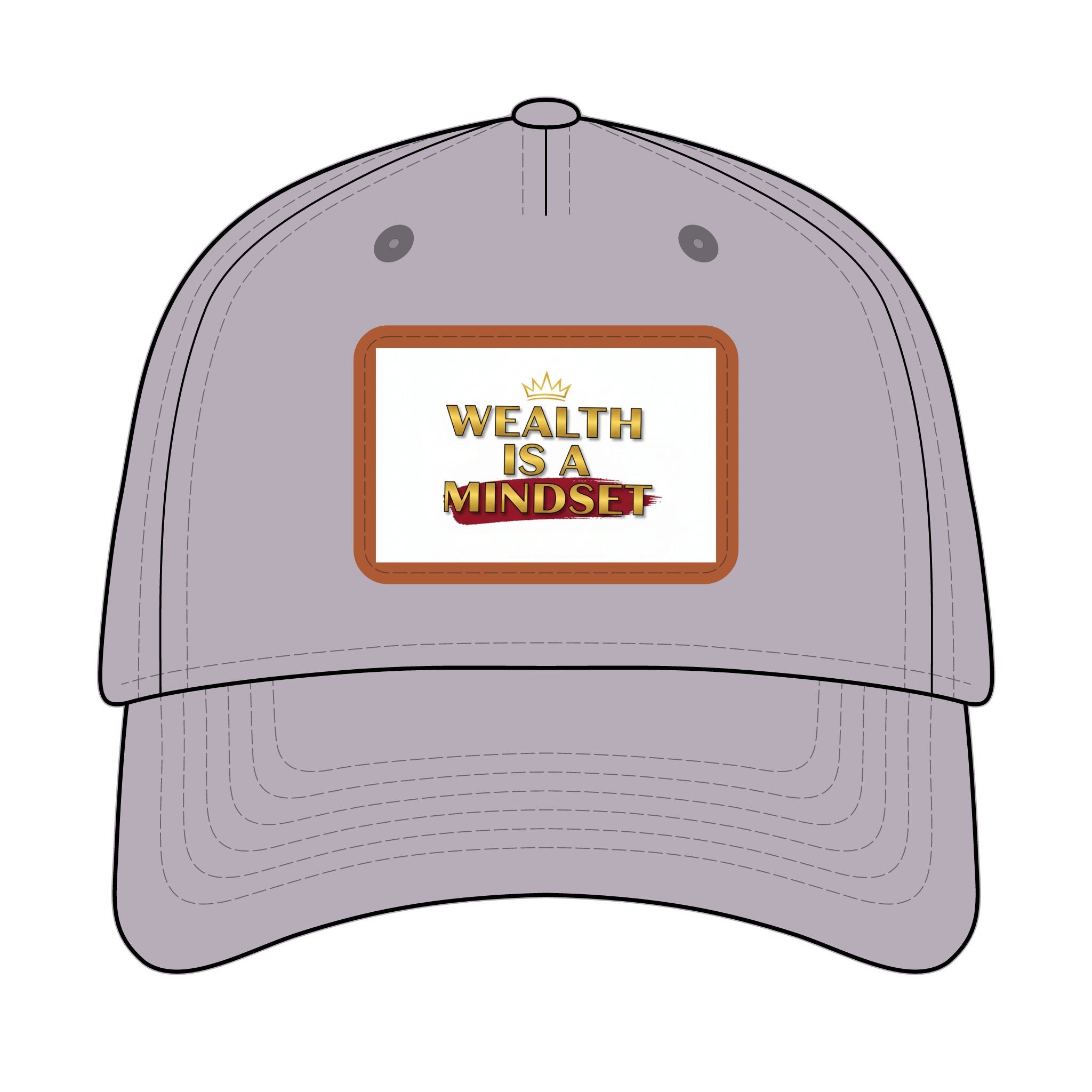 Wealth Is A Mindset Leather Patch Baseball Cap