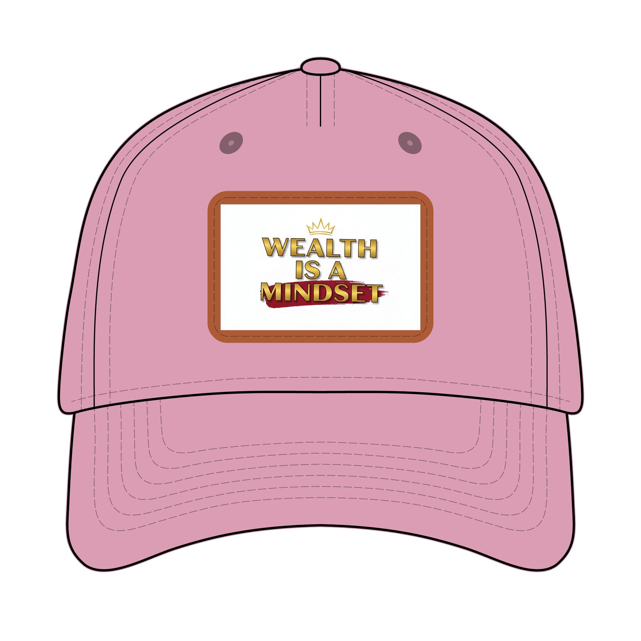 Wealth Is A Mindset Leather Patch Baseball Cap