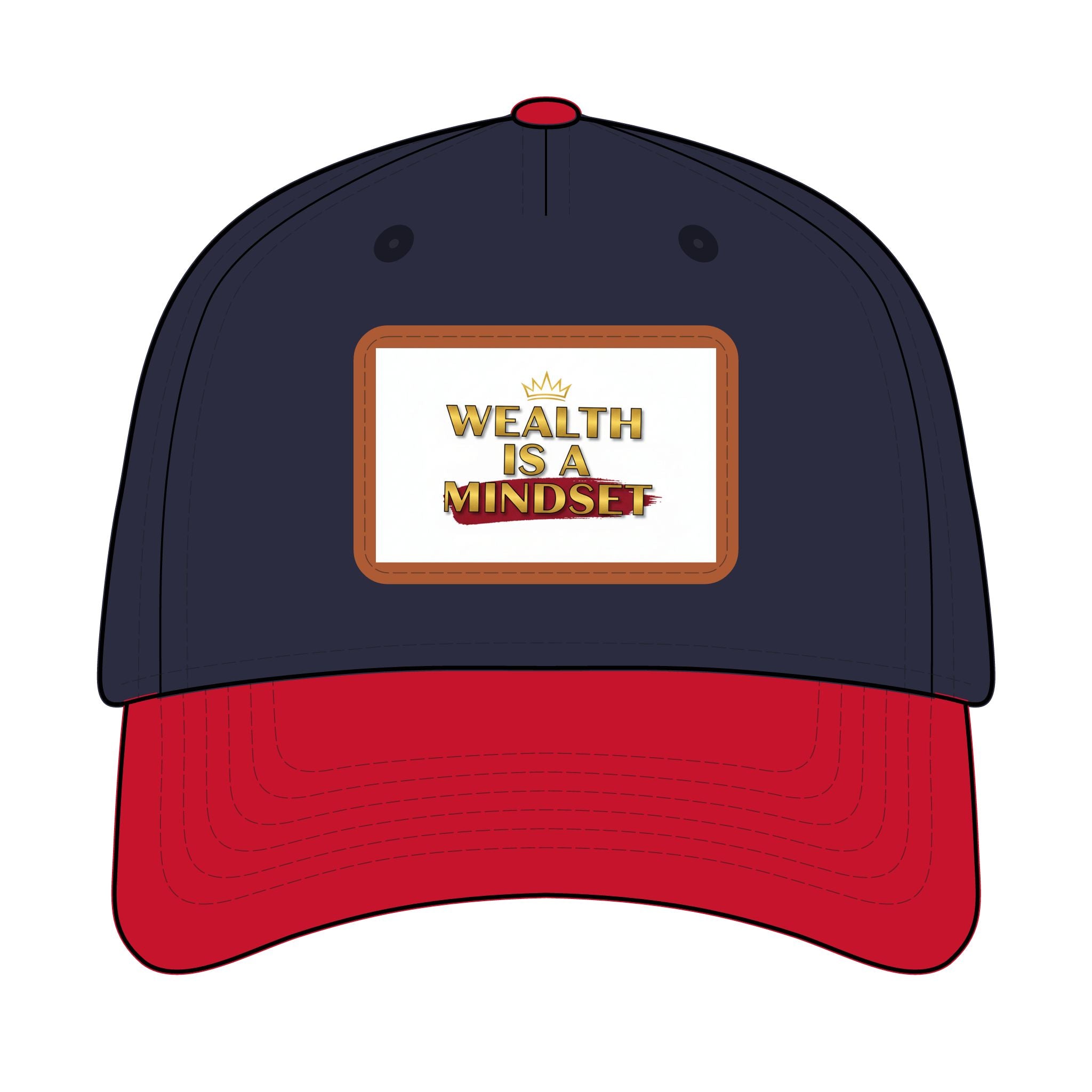 Wealth Is A Mindset Leather Patch Baseball Cap