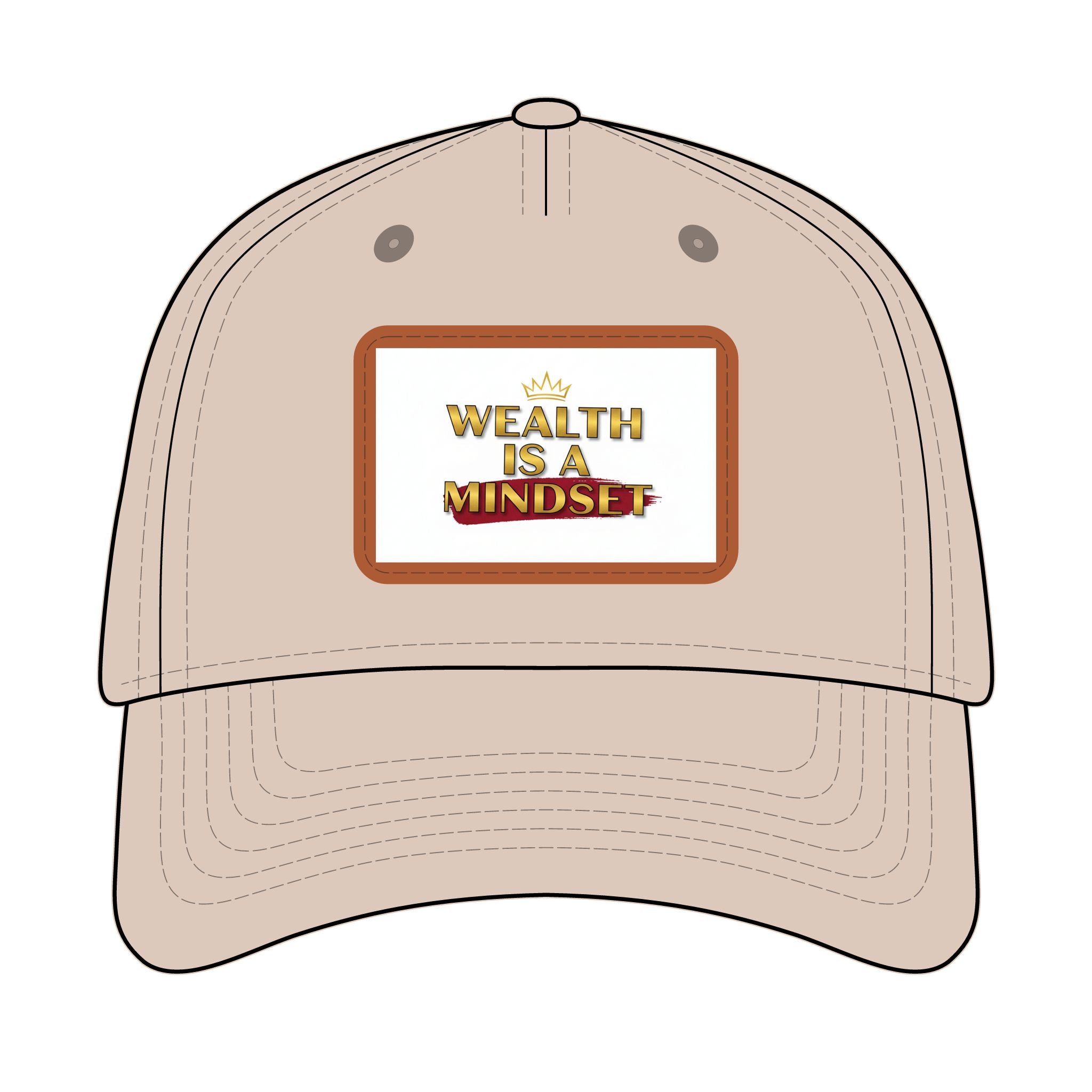 Wealth Is A Mindset Leather Patch Baseball Cap