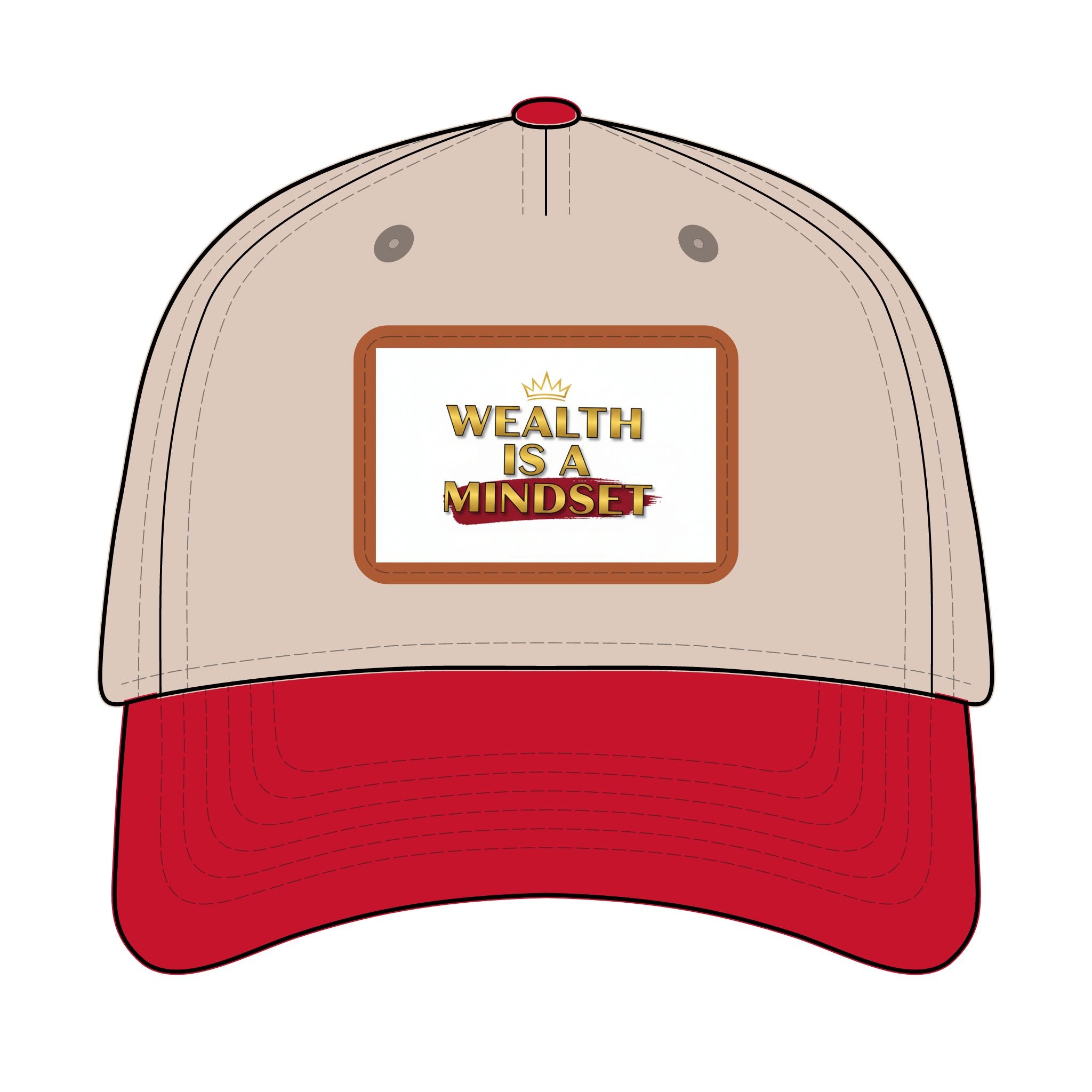 Wealth Is A Mindset Leather Patch Baseball Cap