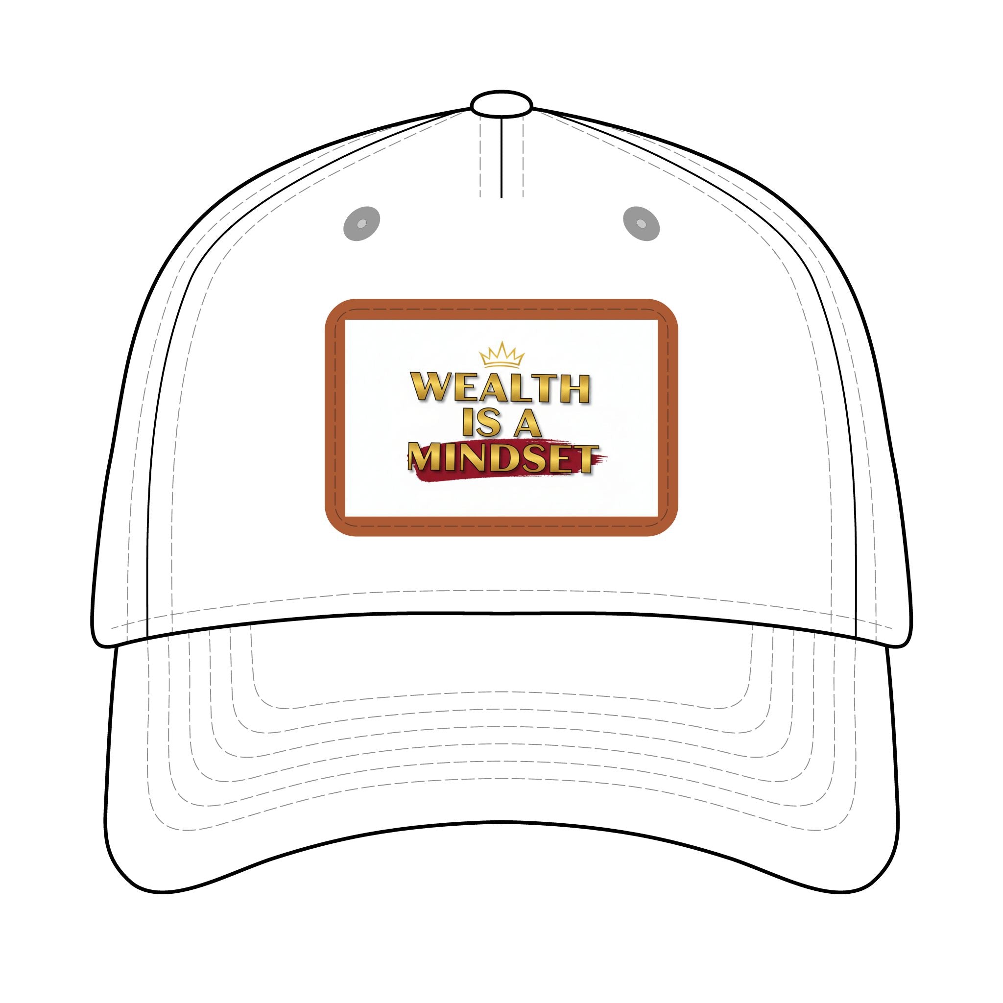 Wealth Is A Mindset Leather Patch Baseball Cap