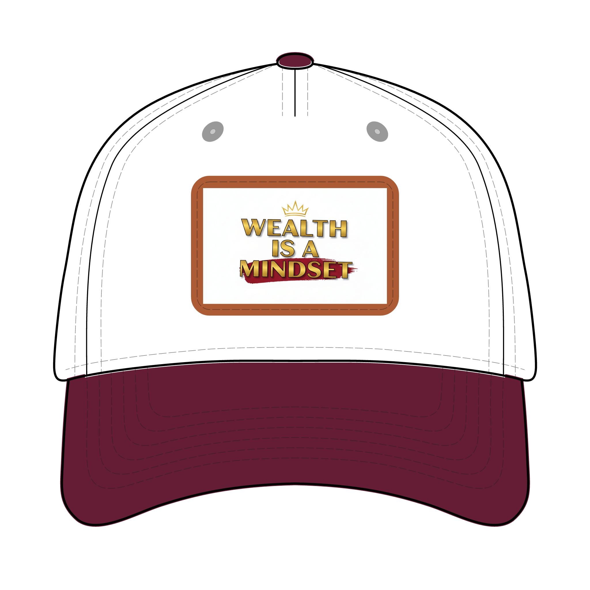 Wealth Is A Mindset Leather Patch Baseball Cap
