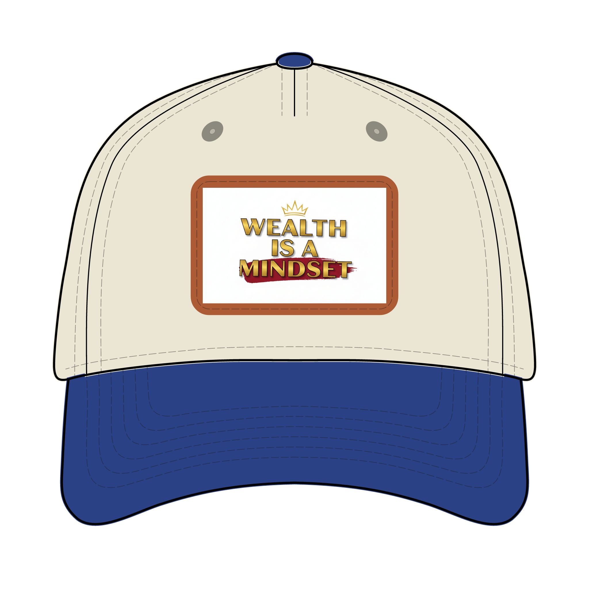 Wealth Is A Mindset Leather Patch Baseball Cap