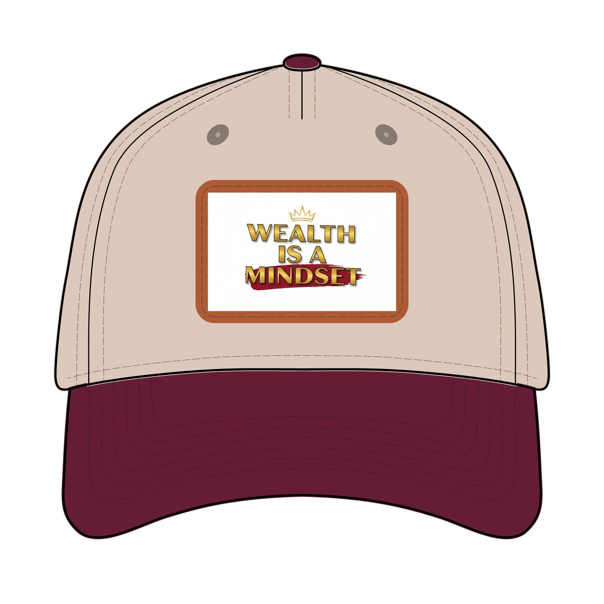 Wealth Is A Mindset Leather Patch Baseball Cap