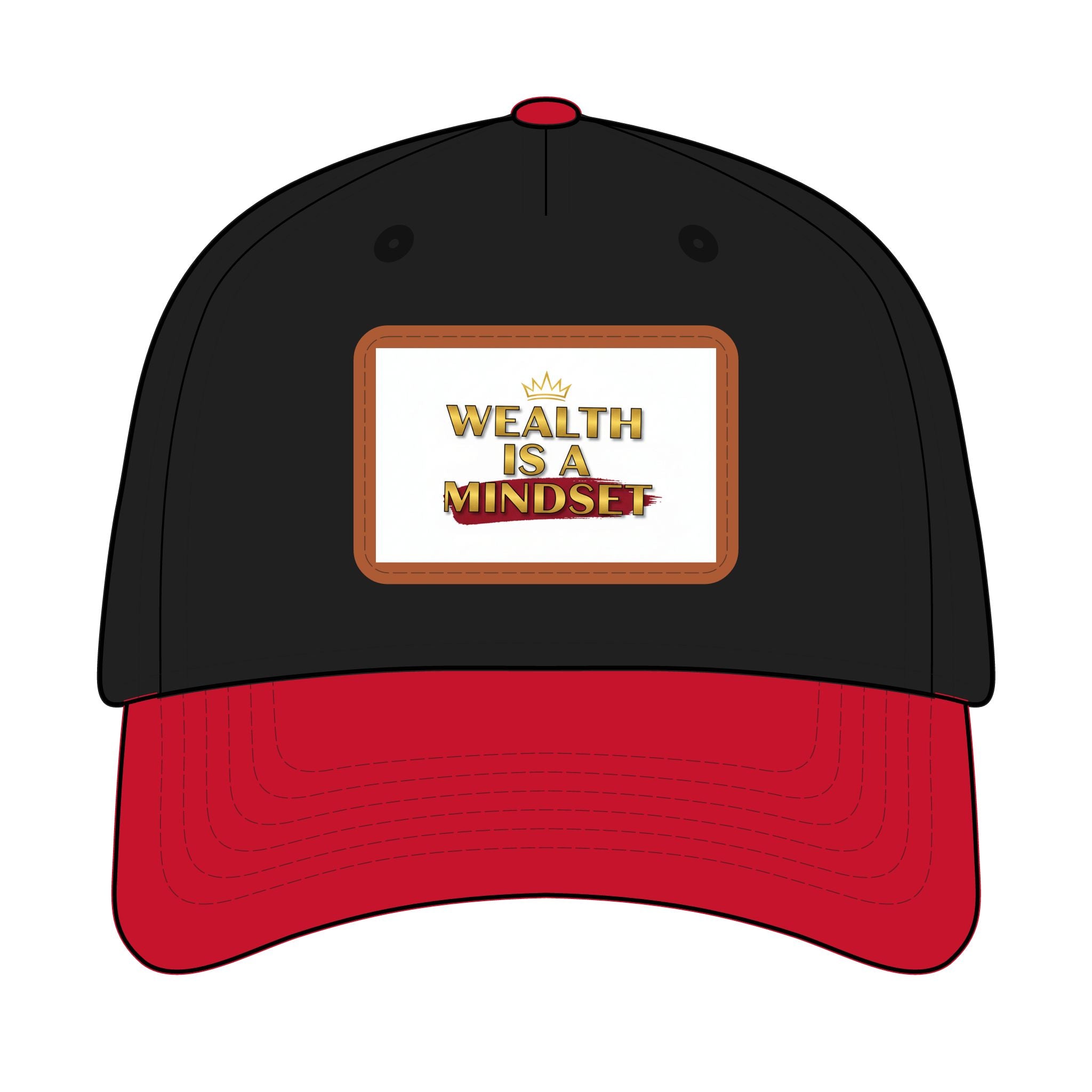 Wealth Is A Mindset Leather Patch Baseball Cap