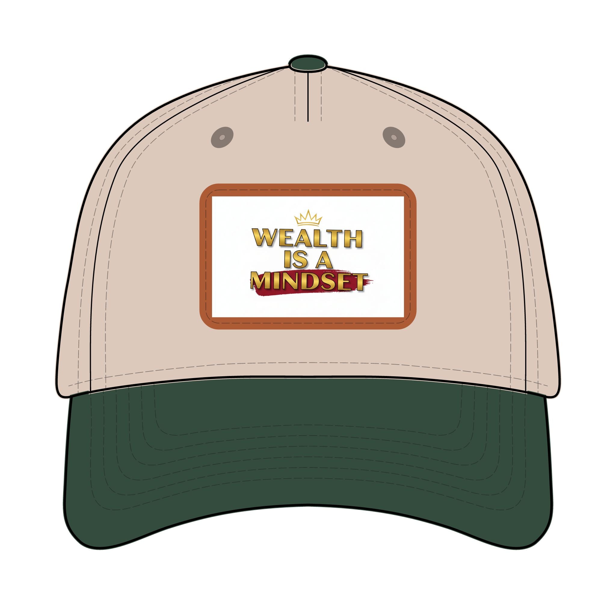 Wealth Is A Mindset Leather Patch Baseball Cap