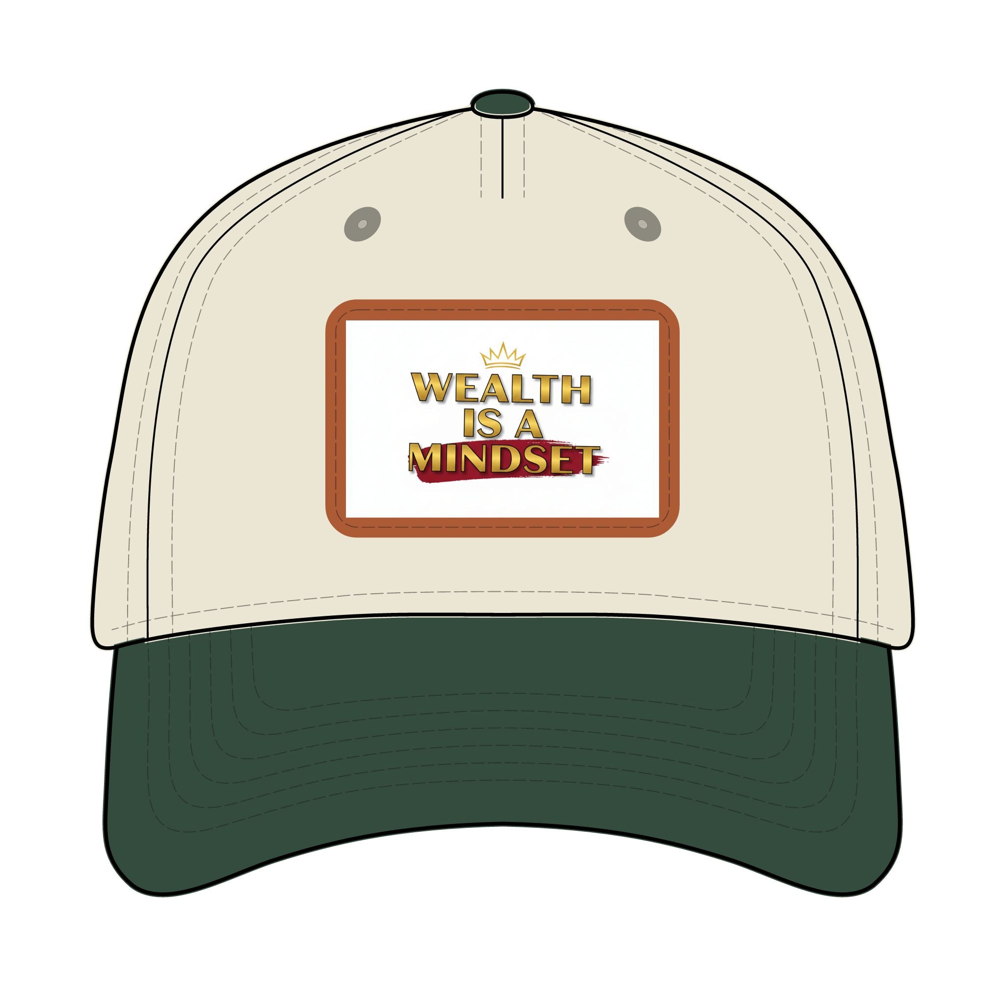 Wealth Is A Mindset Leather Patch Baseball Cap