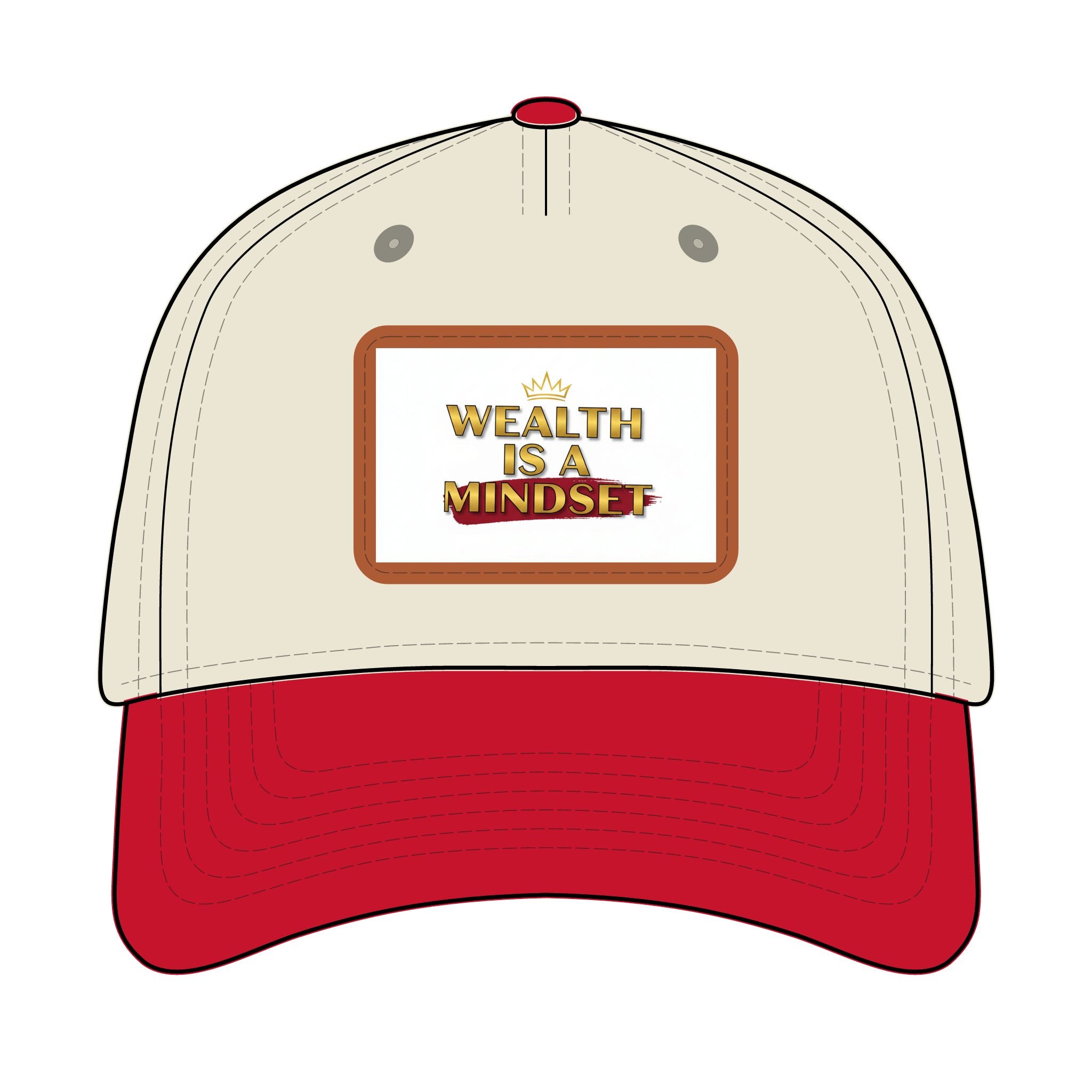 Wealth Is A Mindset Leather Patch Baseball Cap