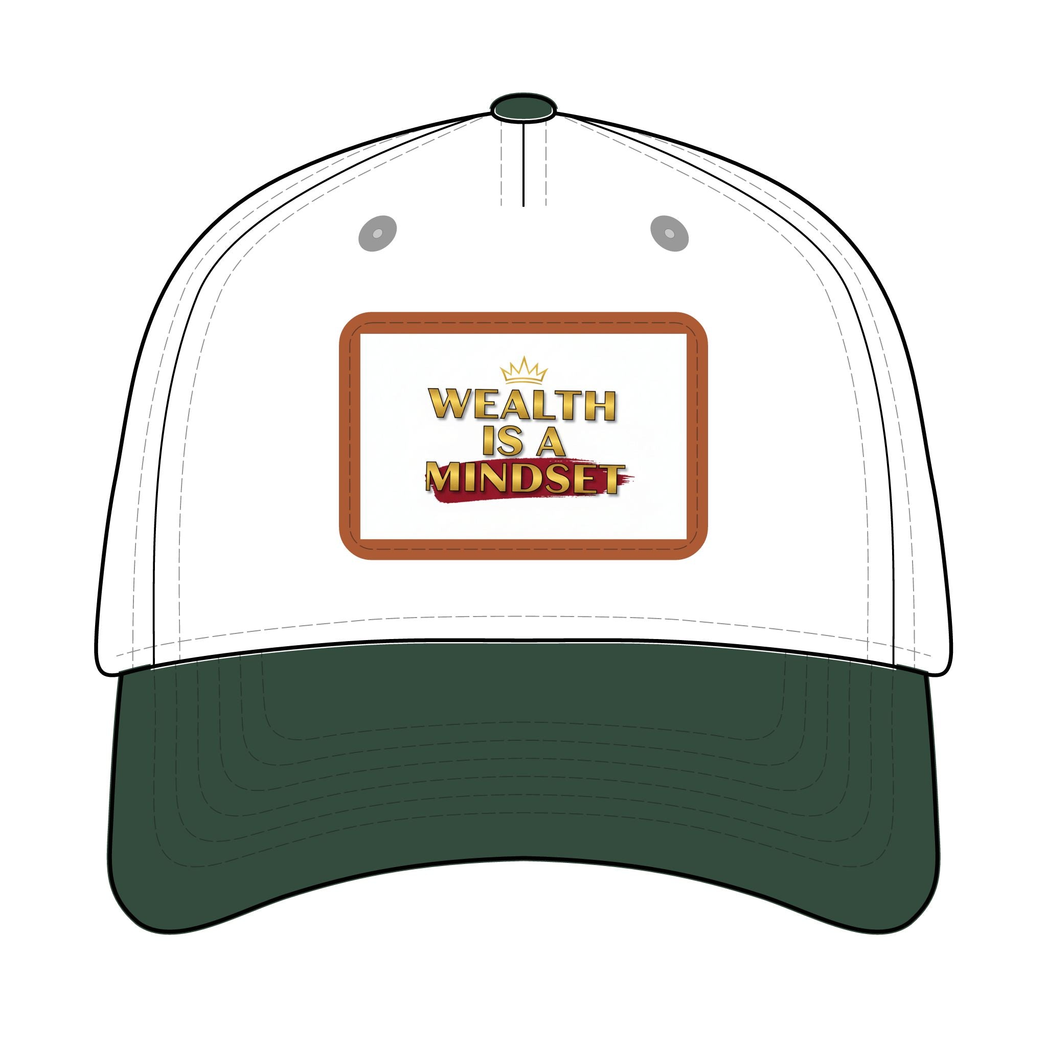 Wealth Is A Mindset Leather Patch Baseball Cap