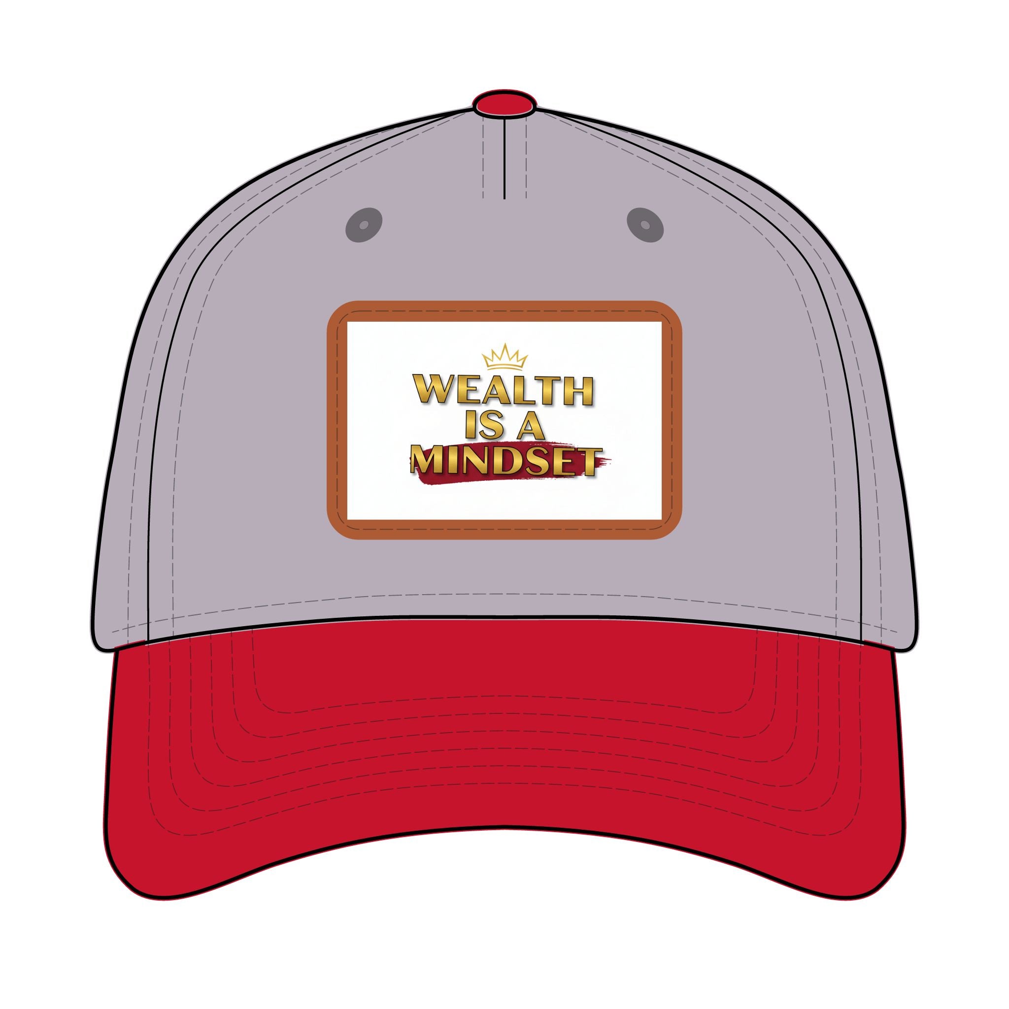 Wealth Is A Mindset Leather Patch Baseball Cap