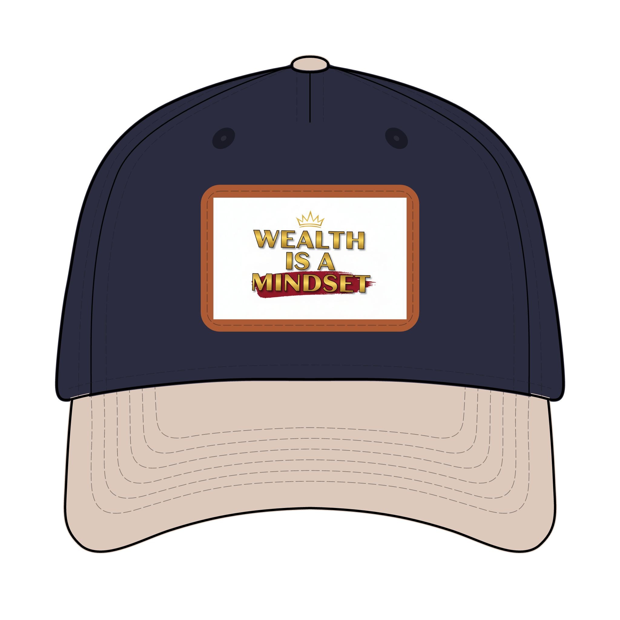 Wealth Is A Mindset Leather Patch Baseball Cap