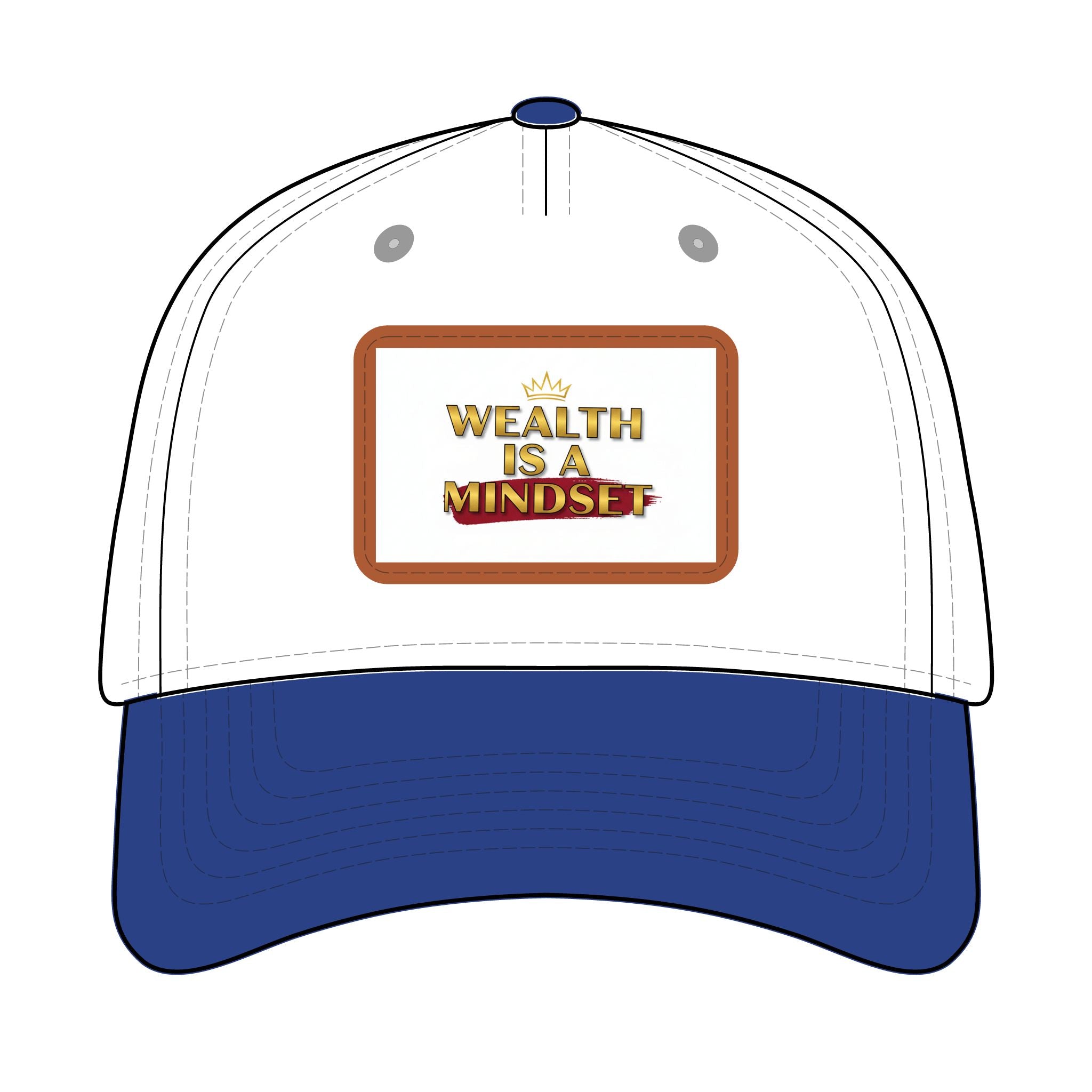 Wealth Is A Mindset Leather Patch Baseball Cap
