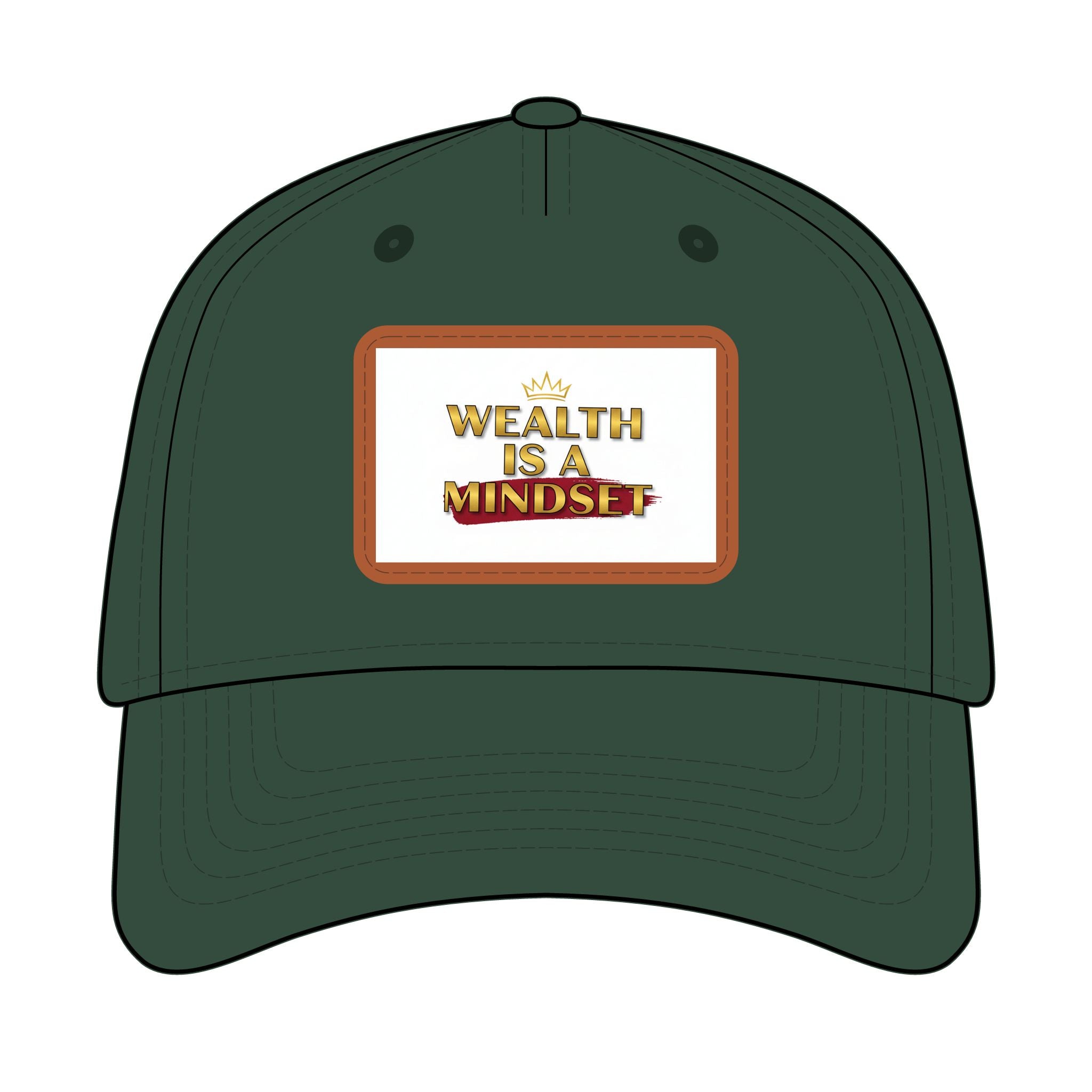 Wealth Is A Mindset Leather Patch Baseball Cap